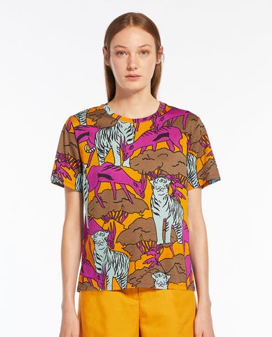  WEEKEND MAX MARA - Áo thun cổ tròn tay ngắn phối hoạ tiết Eloisa 