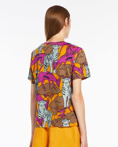  WEEKEND MAX MARA - Áo thun cổ tròn tay ngắn phối hoạ tiết Eloisa 