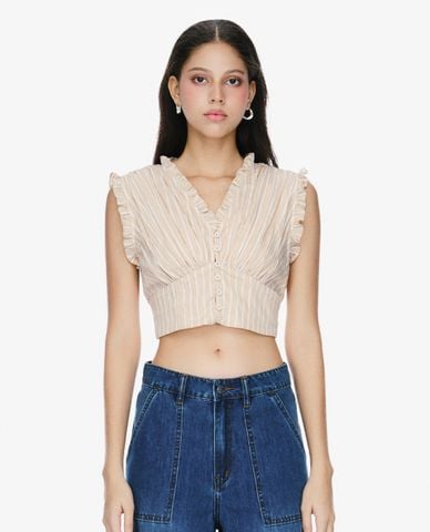  GIGI - Áo sát nách nữ phom croptop cổ V thời thượng 