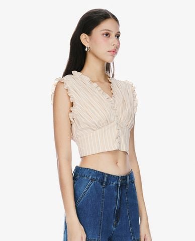  GIGI - Áo sát nách nữ phom croptop cổ V thời thượng 