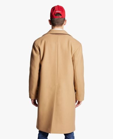  DSQUARED2 - Áo khoác măng tô nam dáng dài Long Varsity 