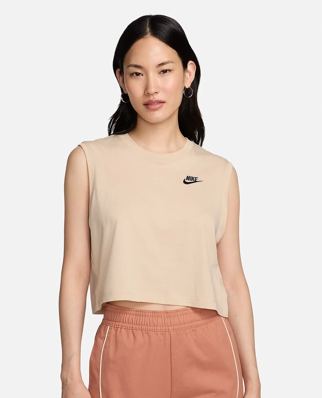 NIKE - Áo croptop nữ cổ tròn sát nách