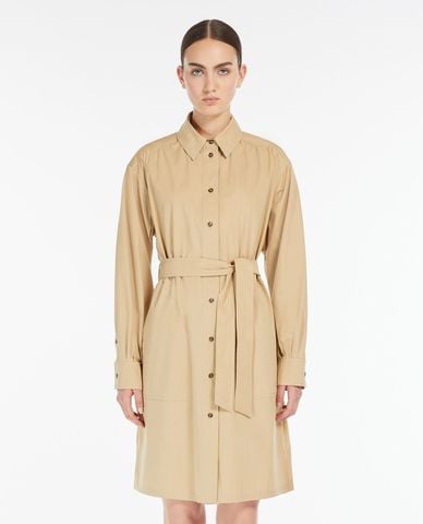  WEEKEND MAX MARA - Đầm sơ mi mini cổ bẻ tay dài phối thắt lưng Virgus 
