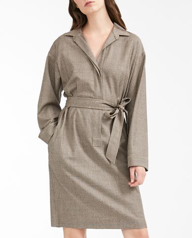  WEEKEND MAX MARA - Đầm mini cổ bẻ tay dài Wool Flannel 