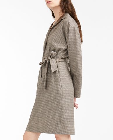  WEEKEND MAX MARA - Đầm mini cổ bẻ tay dài Wool Flannel 