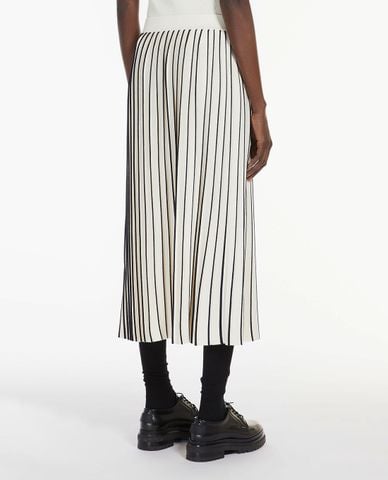  WEEKEND MAX MARA - Chân váy xếp li midi phối sọc thanh lịch Finanza 