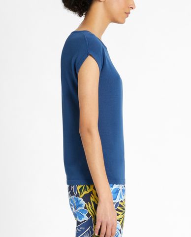  WEEKEND MAX MARA - Áo kiểu nữ cổ tròn tay ngắn Viscose Knit 