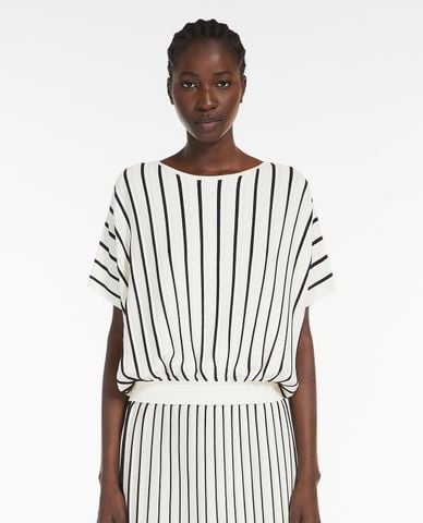  MAX&Co. - Áo cánh dơi xếp li dệt kim phối sọc dọc thanh lịch Pegola 