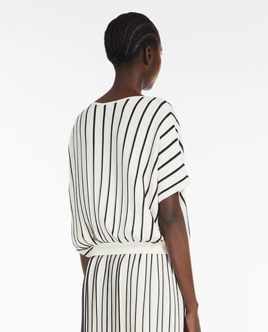  MAX&Co. - Áo cánh dơi xếp li dệt kim phối sọc dọc thanh lịch Pegola 