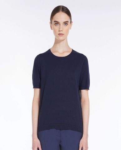  WEEKEND MAX MARA - Áo dệt kim nữ cổ tròn tay ngắn Agro 