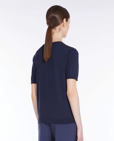  WEEKEND MAX MARA - Áo dệt kim nữ cổ tròn tay ngắn Agro 