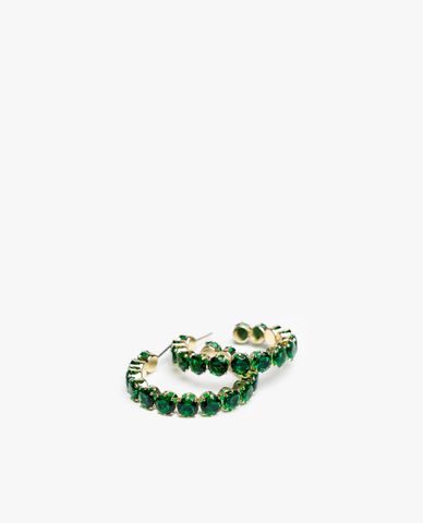  CECI - Khuyên tai nữ tròn dạng hở đính đá thời trang 