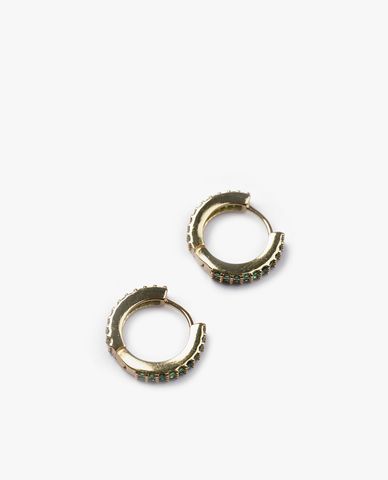  CECI - Khuyên tai nữ khoen tròn bản to đính đá thời trang 