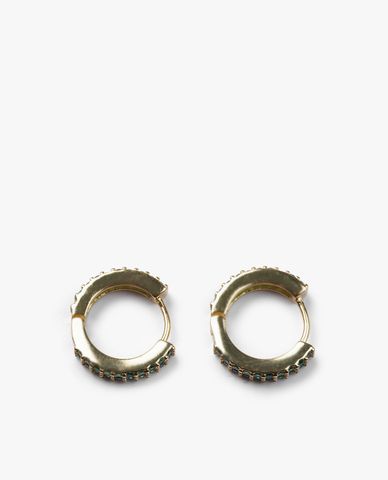  CECI - Khuyên tai nữ khoen tròn bản to đính đá thời trang 