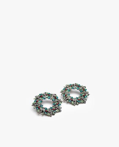  CECI - Khuyên tai nữ dáng tròn đính đá nhiều màu nổi bật 