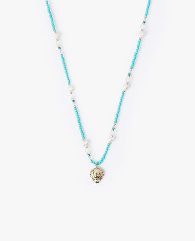  CECI - Vòng cổ phối hạt ngọc trai mặt dây hình đầu sư tử 