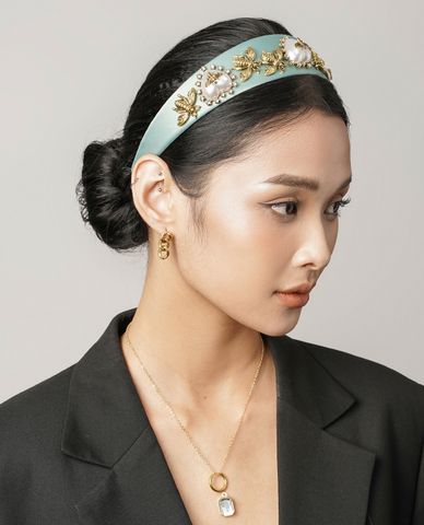  CECI - Băng đô cài tóc nữ bản dày đính hình chú ong độc đáo 