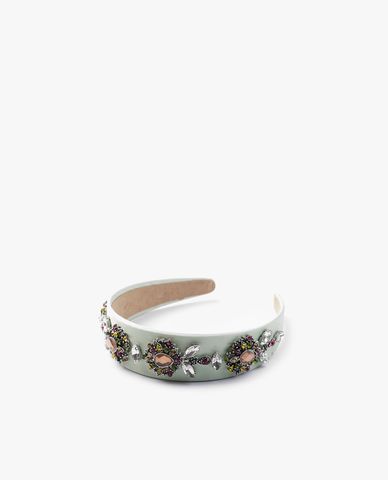  CECI - Băng đô cài tóc nữ bản dày bọc vải đính đá lấp lánh 