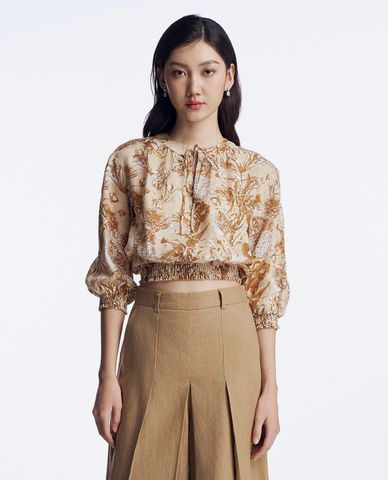  GIGI - Áo croptop nữ cổ tròn tay lỡ trẻ trung 