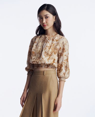  GIGI - Áo croptop nữ cổ tròn tay lỡ trẻ trung 