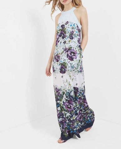 TED BAKER - Đầm maxi cổ yếm Ziloh Bow họa tiết in hoa 