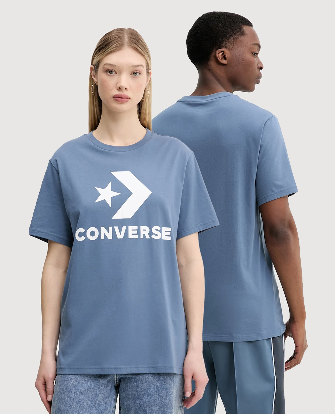 CONVERSE - Áo thun unisex cổ tròn tay ngắn Large Logo Star Chevron