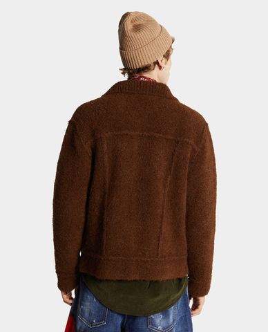  DSQUARED2 - Áo khoác lông nam tay dài cổ bẻ Worker 