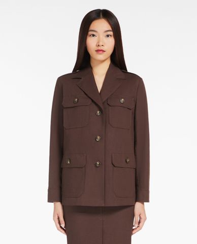  WEEKEND MAX MARA - Áo khoác một hàng nút cổ bẻ phối túi Bacca 