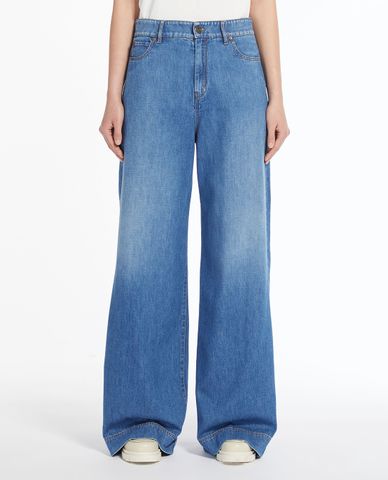 WEEKEND MAX MARA - Quần jeans ống rộng wash bạc Vega 
