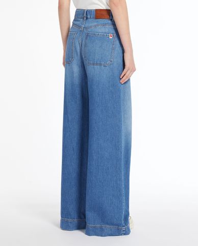  WEEKEND MAX MARA - Quần jeans ống rộng wash bạc Vega 