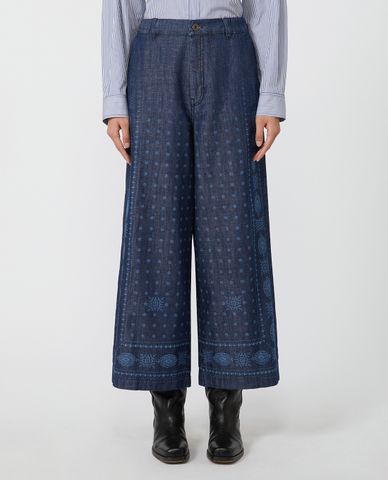  WEEKEND MAX MARA - Quần jeans nữ ống rộng Micron 