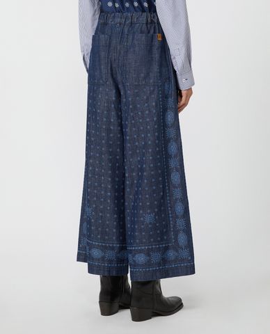  WEEKEND MAX MARA - Quần jeans nữ ống rộng Micron 