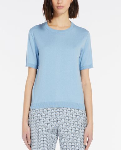  WEEKEND MAX MARA - Áo dệt kim nữ ngắn tay cổ tròn Zibetto 