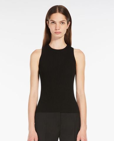  WEEKEND MAX MARA - Áo ba lỗ dệt kim phom ôm Olimpo 