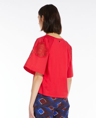  WEEKEND MAX MARA - Áo kiểu nữ cổ tròn tay ngắn Armeni 