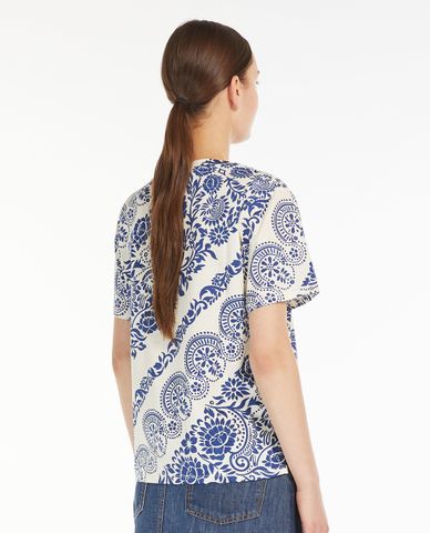  WEEKEND MAX MARA - Áo thun cổ tròn tay ngắn phối hoạ tiết Eloisa 