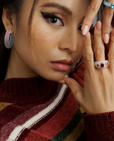  CECI - Khuyên tai nữ nửa khoen tròn cá tính 