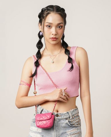  CECI - Túi đeo chéo nữ nắp gập chần bông sang trọng 