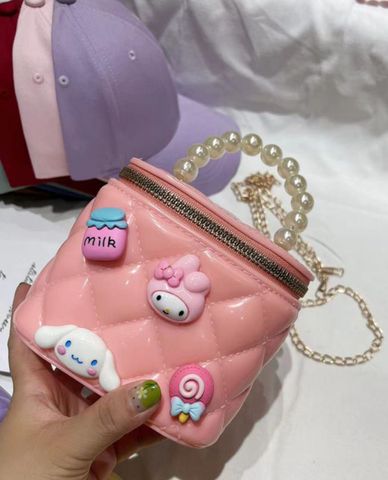  CECI - Túi xách bé gái hình hộp vuông chần bông thời trang 