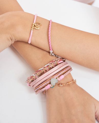  CECI - Vòng đeo tay nữ dây bện phối mặt trái tim xinh xắn 