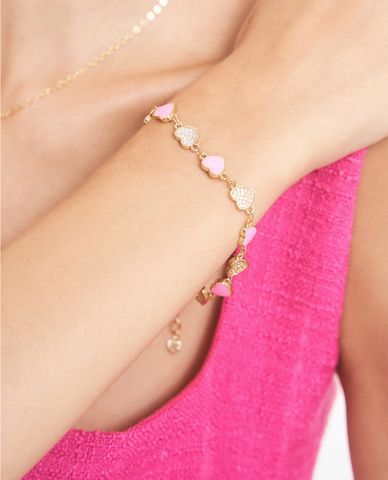  CECI - Vòng đeo tay nữ chuỗi hình trái tim xinh xắn 