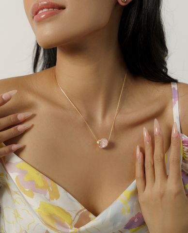  CECI - Dây chuyền nữ mặt đá thô thời trang 