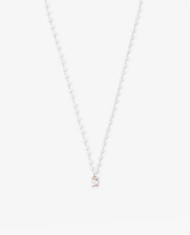  CECI - Vòng cổ nữ ngọc trai mặt đá hình chữ nhật 