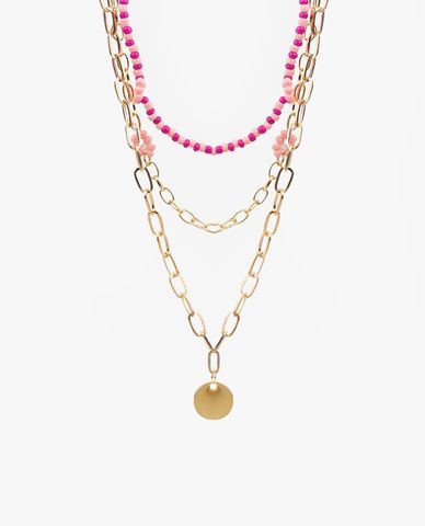  CECI - Dây chuyền nữ nhiều tầng mắc xích phối chuỗi hạt thời trang 