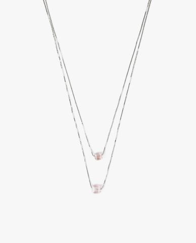  CECI - Vòng cổ nữ hai tầng phối mặt đá thời trang 