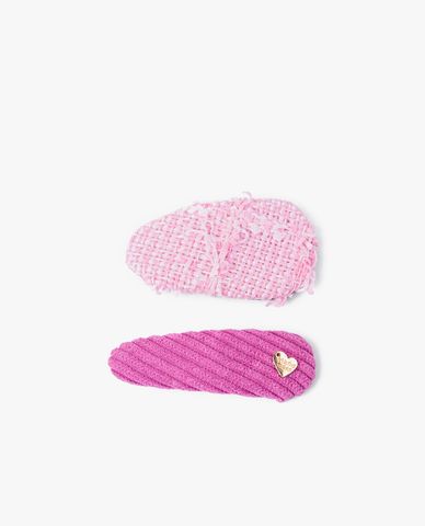  CECI - Set kẹp tóc đan móc màu hồng dễ thương 