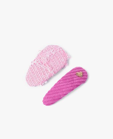  CECI - Set kẹp tóc đan móc màu hồng dễ thương 