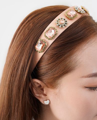  CECI - Băng đô cài tóc nữ bọc vải đính phụ kiện nổi bật 