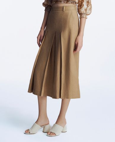  GIGI - Quần nữ ống rộng dáng lửng xếp li độc đáo 