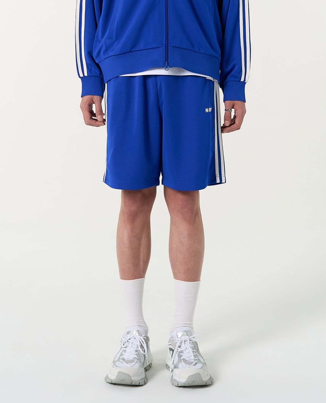 NERDY - Quần short unisex ống rộng lưng thun NY Track